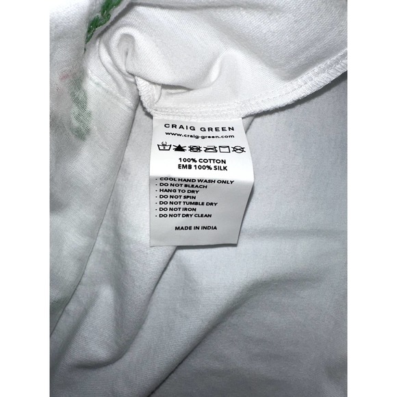 Craig Green Emerald Silk Embroidered T-Shirt [New] - Picture 6 of 6